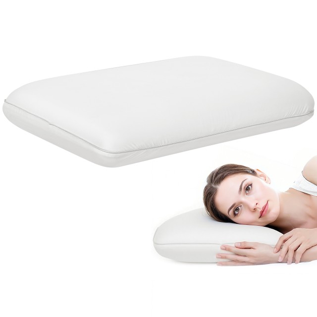 HOMCOM Μαξιλάρι Memory Foam με Γρήγορη Επανφορά και Αφαιρούμενο, Πλενόμενο Κάλυμμα, 60x40x10 cm, Κρεμ Λευκό 810-027V00CW
