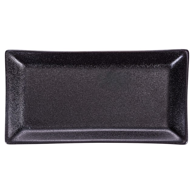 Villa DEste  Σετ 6 τμχ Ορθογώνιο πιάτο 24x12 cm σε κεραμικό Horeca Black 5922278