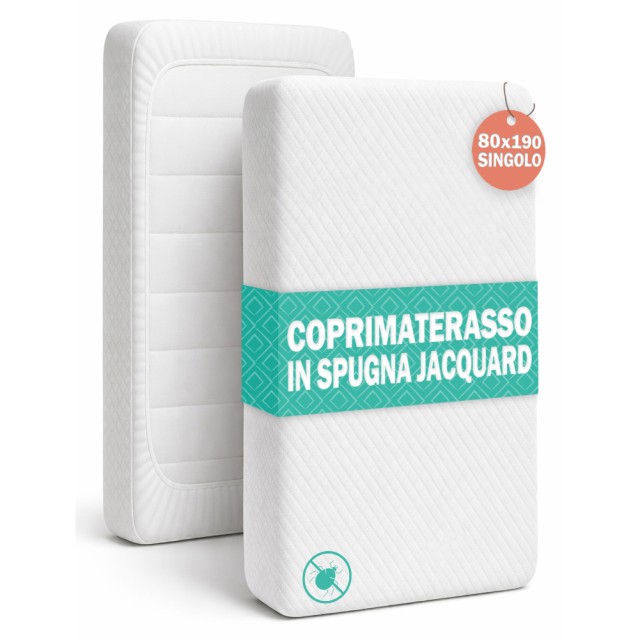 BAKAJI Καλύμμα Στρώματος Μονό 80x190x27εκ Jacquard με Λάστιχο Αντιαλλεργικό 02001976