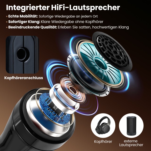 Costway Φορητό Ψηφιακό Σαξόφωνο με Ηχείο HIFI και Ασύρματο MIDI, 100 Ήχοι, Μαύρο MU10115DE-DK