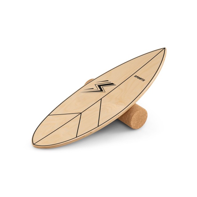 Costway Ξύλινη σανίδα ισορροπίας με σταθεροποιημένο ρολό φελλού από 11στρωματική φυσική σημύδα, N/A x 29 x 77 cm SP38630NA