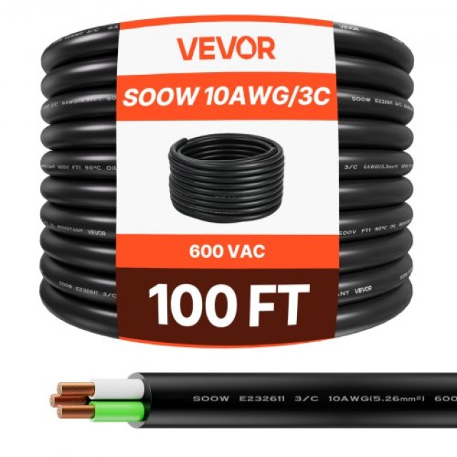 VEVOR 100 FT Καλώδιο Επέκτασης 10AWG Χαλκού Premium BXSDYXSOOWDLRHKXK001V8
