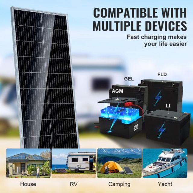 Σετ Ηλιακού Πάνελ VEVOR 100W Μονοκρυσταλλικό 12V & Ρυθμιστής Φόρτισης GDSDJTYNBDJ1MLOFJV9