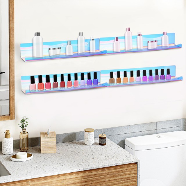 BAKAJI  6 x Πολύχρωμα Ράφια Τοίχου Πολυλειτουργικοί Οργανωτές 38x10x4,8cm 02841410