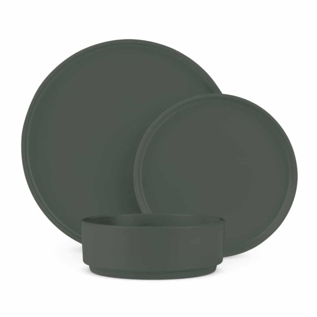 Berlinger Haus Σερβίτσιο Φαγητού 18 Τεμαχίων Matte Green Stoneware για 6 Άτομα Πιάτα & Μπολ LP-BH-261