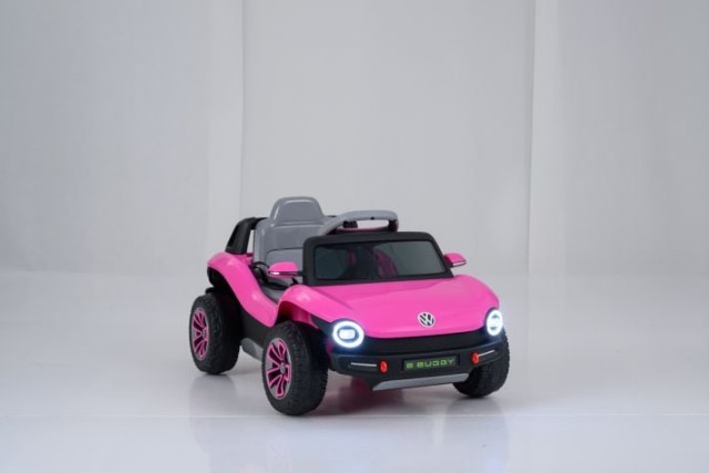 Costway Παιδικό Ηλεκτρικό Αυτοκίνητο Volkswagen 12V με Τηλεχειριστήριο 2.4G Ροζ TQ10425DE-PI