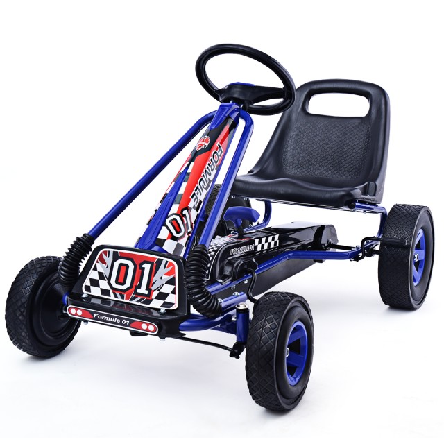 Costway  Παιδικό Ποδήλατο Go-Kart με Ρυθμιζόμενο Κάθισμα και Χειρόφρενο - Μαύρο TY283250BL