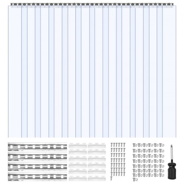 VEVOR Διαφανής Κουρτίνα Πλαστικού PVC, 2.4 x 2.1 m, για Αποθήκες και Καταψύκτες PZPVCML8496IDUP7J001V0