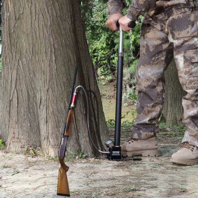 VEVOR Αντλία Χειρός για Γέμισμα Αεροβόλων Όπλων με Φίλτρο Λαδιού-Υγρασίας και Μετρητή Πίεσης, PCP, 4 Σταδίων, 30Mpa 4500 PSI SDQQCQB4000PSVH1RV0