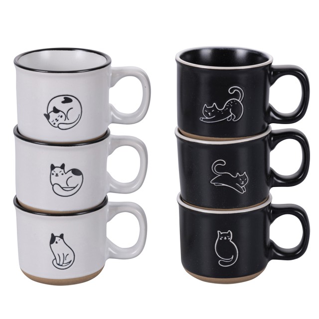 Villa DEste  Σετ 6 φλιτζάνια καφέ 90 ml σε κεραμικό με χερούλι Cat 5918550