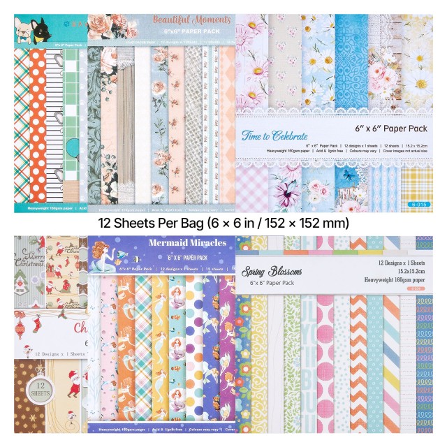 VEVOR Χαρτί Scrapbooking 72 Φύλλων 152 mm, Μικτό Ειδικό Χαρτί για Κοπή και Ανάγλυφη Σχεδίαση ZZPJ6YCSLSHWNQ9M7001V0