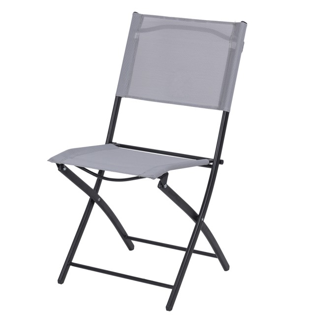 Galileo Μαύρη εξωτερική πτυσσόμενη καρέκλα με σκελετό από σίδερο και κάθισμα από πολυεστέρα και PVC Maratea Est 5919997