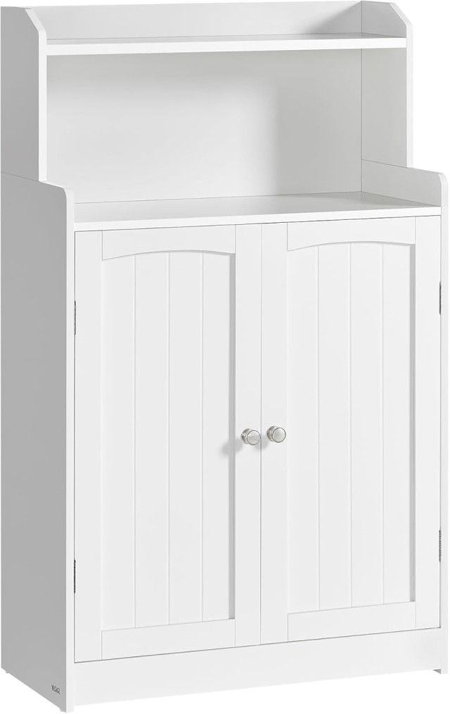 VASAGLE Ντουλάπι Μπάνιου 60x30x110cm με Ρυθμιζόμενα Ράφια και Ασφαλή Στήριξη BBC770W01