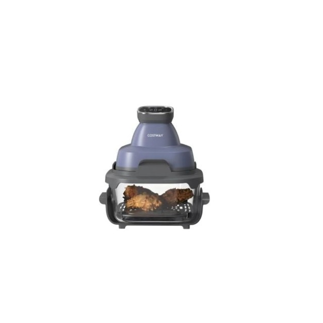 Costway Φριτέζα Αέρος 6 σε 1 με Γυάλινο Δοχείο 4L & 1,7L, 1500W, Μπλε, 30 x 26 x 28 εκ. ES10694DE-BL