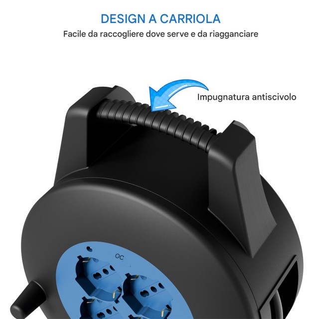 BAKAJI Πολύπριζο με Καλώδιο 10 Μέτρων και Διακόπτη Προστασίας, 4 Θέσεων 02002143