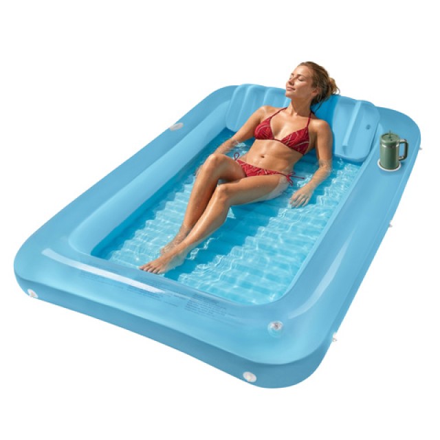 Trizand Trizand Φουσκωτό Στρώμα Θαλάσσης 210x140cm με Ποτηροθήκες και Πλάτη για Πισίνα/Θάλασσα 27756