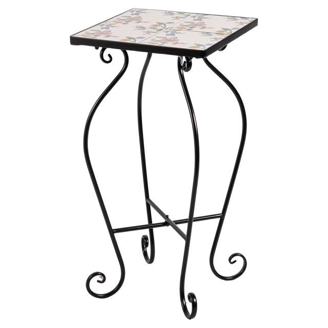 Galileo Εξωτερική βάση φυτού από σίδερο με κορυφαίο κεραμικό διακοσμητικό λουλουδιών Romance Est 5925906