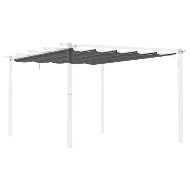 Outsunny Garden Gazebo Ανταλλακτικό κουβούκλιο με 10 οπές αποστράγγισης, αναπνεύσιμο κάλυμμα από πολυεστέρα για κιόσκι 3x4 m, σκούρο γκρι 84C-372V01CG