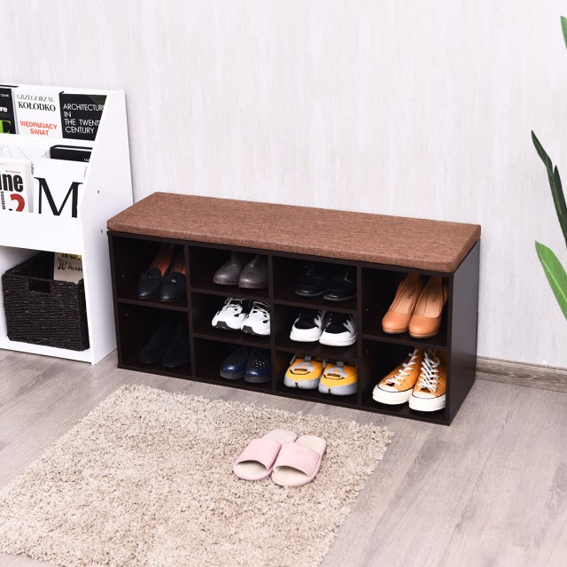 Costway Πολυλειτουργικό Καθιστικό Παπουτσιών με Χώρο Αποθήκευσης HW63680BN