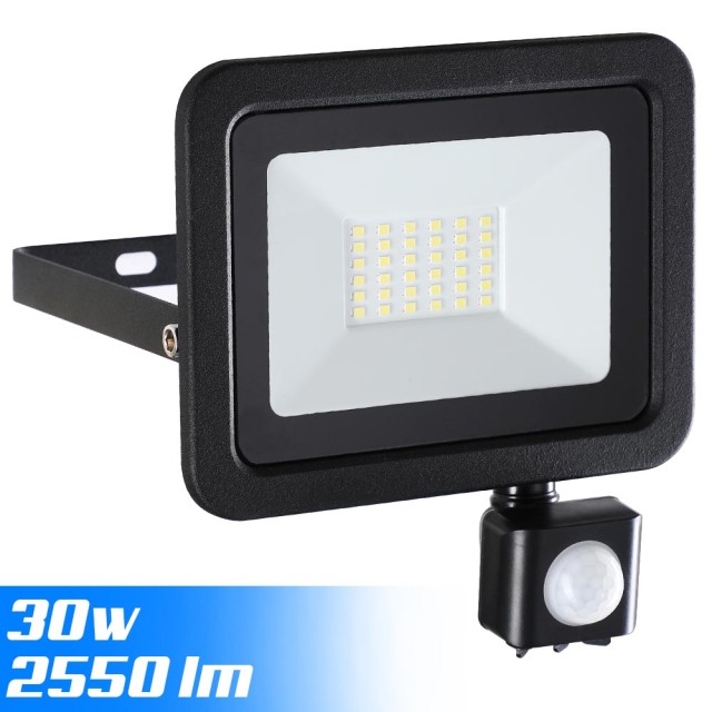 BAKAJI Εξωτερικός Προβολέας LED 30W 2550lm με Αισθητήρα Κίνησης Υψηλής Φωτεινότητας 02053395