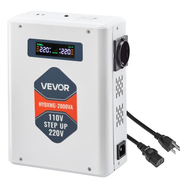 VEVOR Μετατροπέας Τάσης 2000VA, 110V σε 220V, με Διπλή Έξοδο EU, USB & Type-C DXDYZHQSY220W0SFC001V7