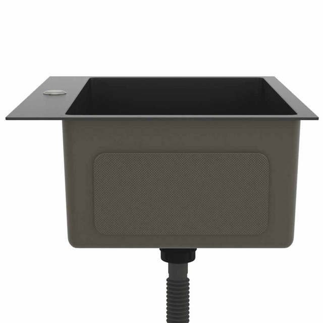 vidaXL Χειροποίητος Νεροχύτης Κουζίνας από  Ανοξείδωτο Ατσάλι,Μαύρο 51511