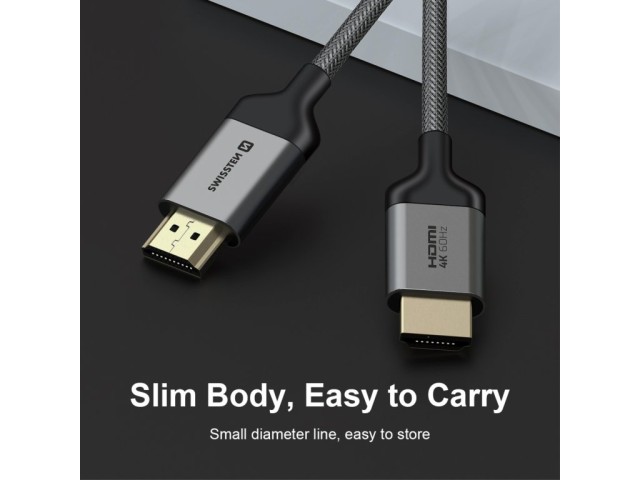 SWISSTEN Καλώδιο HDMI 2 μέτρα σε HDMI 4K 60Hz 8595217484634