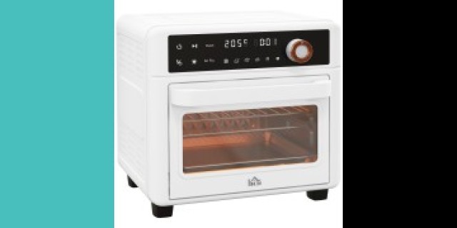 HOMCOM Ηλεκτρικός Φούρνος 1500W 13L με Λειτουργία Φριτέζας Αέρος 12 Προγράμματα και Ρυθμιζόμενη Θερμοκρασία Λευκό 800-171V90WT