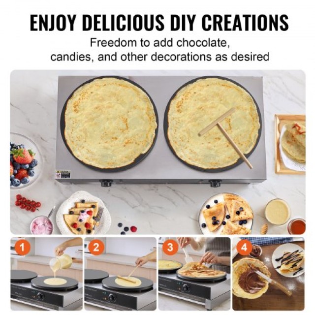 VEVOR Ηλεκτρική Κρεπιέρα 16 3400W Διπλή Κεφαλή Επαγγελματική SYJBJZYBP2ZF9O1N5V2