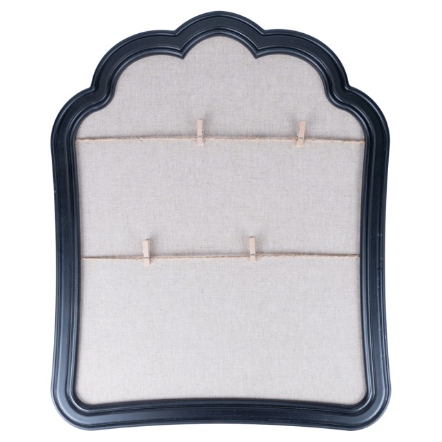 Villa DEste  Ξύλινη κορνίζα τοίχου MDF με 2 λινά σχοινιά και μανταλάκια με μαύρο δαντελωτό περίγραμμα Memories 2188522