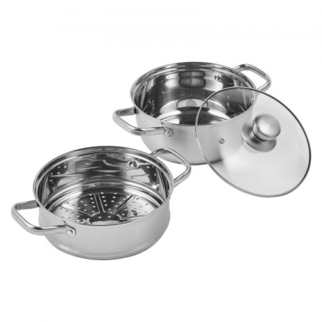 VEVOR  Ατμομάγειρας 24cm με Κατσαρόλα 5QT από Ανοξείδωτο Ατσάλι 304 για Όλες τις Εστίες DCZG24CM0000HEM7IV0