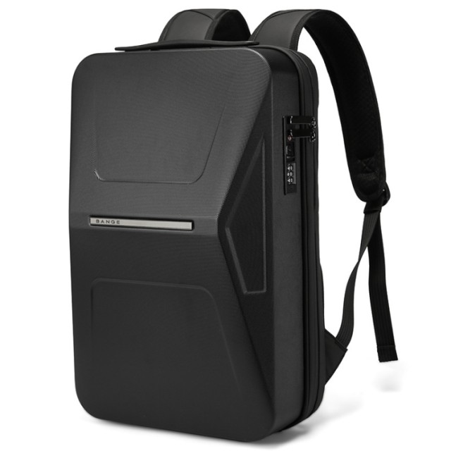 BANGE Ανδρικό Σακίδιο Πλάτης Hard Shell για Laptop, Μαύρο 3005-Black