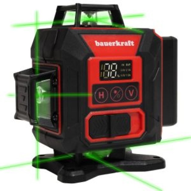 Multistore Επίπεδο laser επιπέδου πράσινο σταυροειδές laser 360° 4D 16 γραμμών H-047