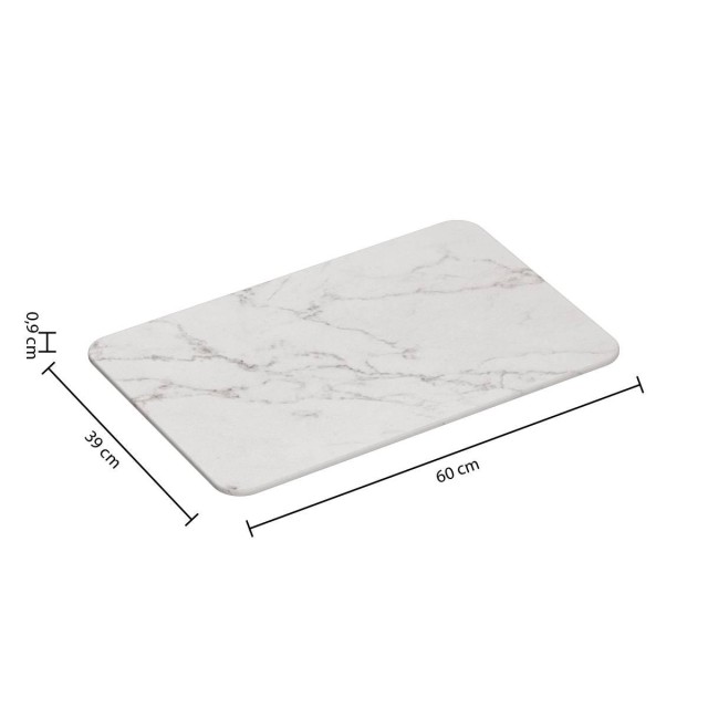 5FIVE Simply smart Πατάκι Μπάνιου Λευκό με Εφέ Μαρμάρου Γρήγορο Στέγνωμα και Αντιολισθητική Σαγρέ Επιφάνεια 174683B