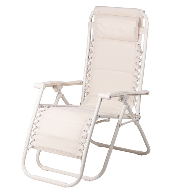 Galileo Πολυθρόνα εξαιρετικής χαλάρωσης σε ιβουάρ χρώμα με επενδεδυμένο κάθισμα και αναδιπλούμενη δομή από ανθρακοχάλυβα Rio Plus Est 5919732