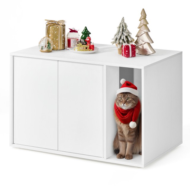 SONGMICS Κομψό Κουτί Απορριμμάτων Γάτας 80x50x53cm - Γρήγορη Συναρμολόγηση Χωρίς Εργαλεία, Ιδιωτικότητα και Αντοχή PCL013W01