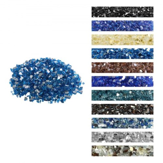 VEVOR Γυαλί για Τζάκι 1/2-Inch 10 LBS Πυρίμαχες Πέτρες - Pacific Blue FHBLFGSGHBL15R2Q0001V0
