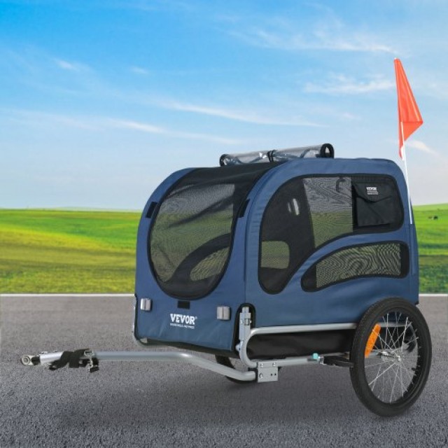 VEVOR Τρέιλερ Ποδηλάτου για Σκύλους, έως 100 lbs, Μπλε/Μαύρο  TCSCWZXCTC883T64DV0