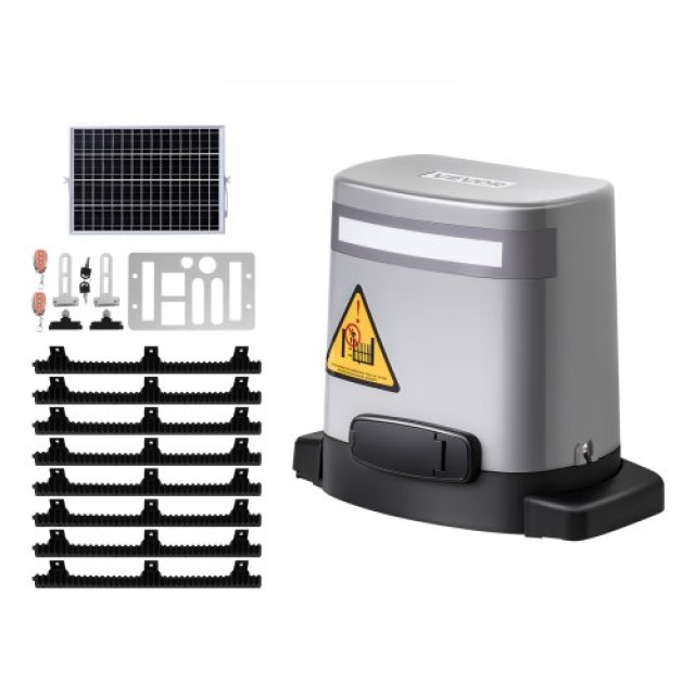 VEVOR Ηλιακός Ανοιγόμενος Μηχανισμός Πύλης 280W για 818kg με Δύο Τηλεχειριστήρια PYMKMJNLCTPYKORE9001V2