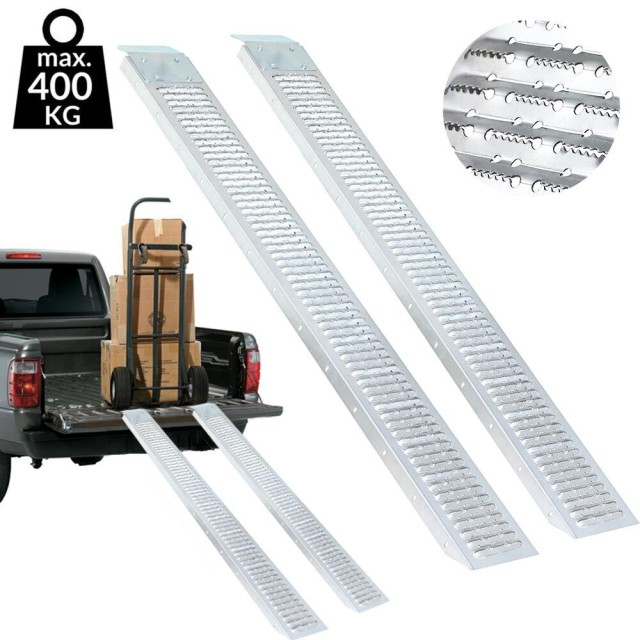 BAKAJI Ζεύγος Ράμπες Φόρτωσης Αντιολισθητική Πλατφόρμα 195x22cm Τρακτέρ Quad Μοτοσικλέτα 400kg 02834263