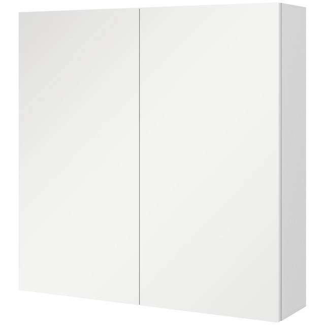 Kleankin Κρεντινέρα με Καθρέφτη, 3 Ρυθμιζόμενα Εσωτερικά Ράφια, Ξύλο & Γυαλί, 60x15x60 εκ., Λευκό 834-629V80WT