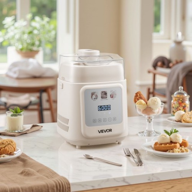 VEVOR Αυτόματος Παραγωγέας Παγωτού 1 Λίτρου με Ενσωματωμένο Συμπιεστή JYYSJSBQLJ1K0FA4S001V2