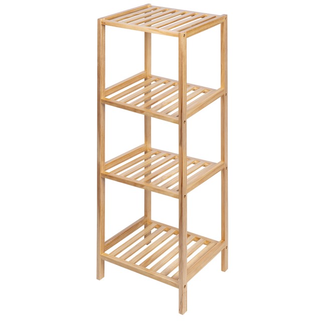 Galileo Σκοτεινή κινητή μονάδα μπάνιου με 4 ράφια από πεύκο 35x30x100 εκ Sordine 5917172