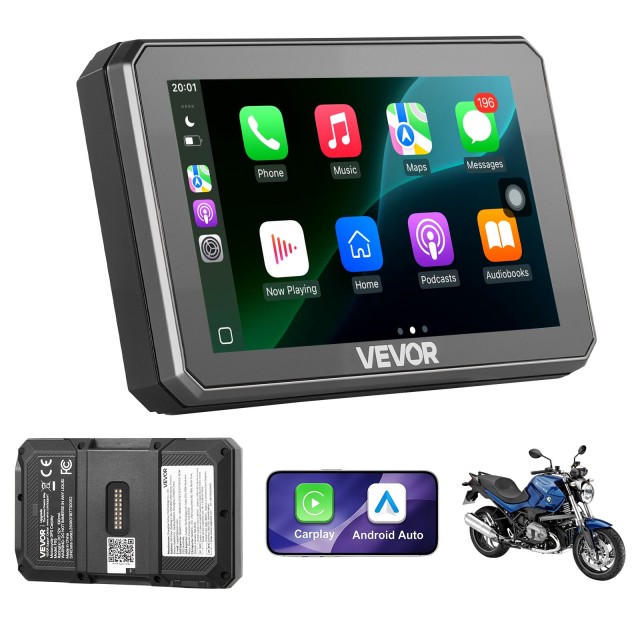 VEVOR Ασύρματο CarPlay/Android Auto 5 για Μοτοσυκλέτες BMW MTCGPSKKBMWR8LFXD001V9