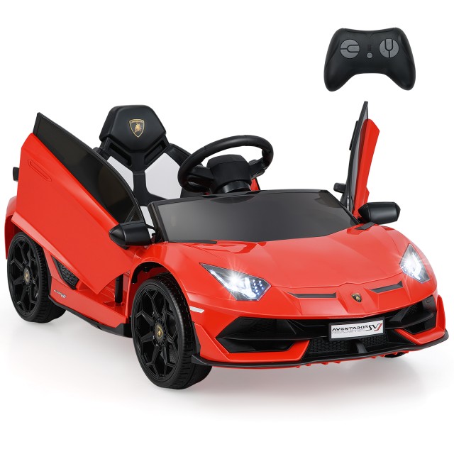 Costway Παιδικό Ηλεκτρικό Αυτοκίνητο Lamborghini με Τηλεχειριστήριο & LED Φώτα, Κόκκινο TQ10320DE-RE