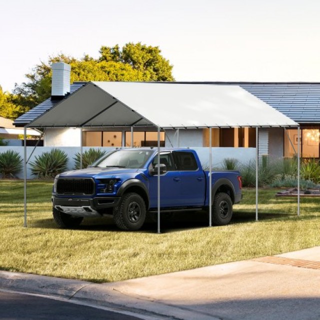 VEVOR Ανταλλακτική Καλύπτρα 10x20 ft για Στέγαστρο Αυτοκινήτου, Αδιάβροχη & UV Προστασία, Λευκή  CKPB10X20FTB3Z2RRV0