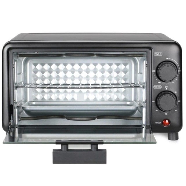 BAKAJI Ηλεκτρικός Φούρνος 10 Λίτρων, Ισχύς 800W, Ρυθμιζόμενη Θερμοκρασία και Χρονοδιακόπτης 02001798