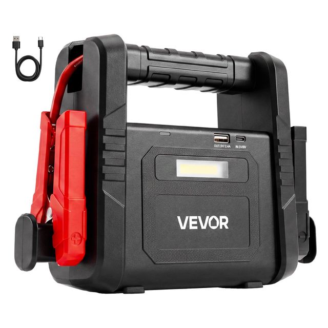 VEVOR Jump Starter 6000A Peak Φορητός Εκκινητής Αυτοκινήτου 12V με Power Bank και Φακό LED, για Βενζινοκίνητα και Πετρελαιοκίνητα έως 10L YJDYQDK240008Z949001V9