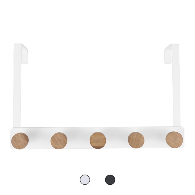 Galileo Κρεμάστρα πόρτας με 5 γάντζους από σίδερο και bamboo 33x8x18 cm Sordine 5903939 Τυχαία Επιλογή Χρωμάτων