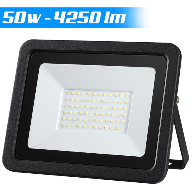 BAKAJI Υψηλής Φωτεινότητας Slim LED Εξωτερικός Προβολέας 50W, 4250lm, Λευκό Ψυχρό, IP65 02053392